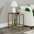 Hera 24 Rectangular Side Table with Glass Shelf