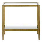 Hera 24 Rectangular Side Table with Glass Shelf
