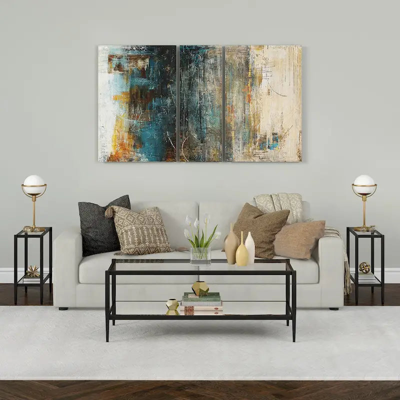 Hera 24 Rectangular Side Table with Glass Shelf