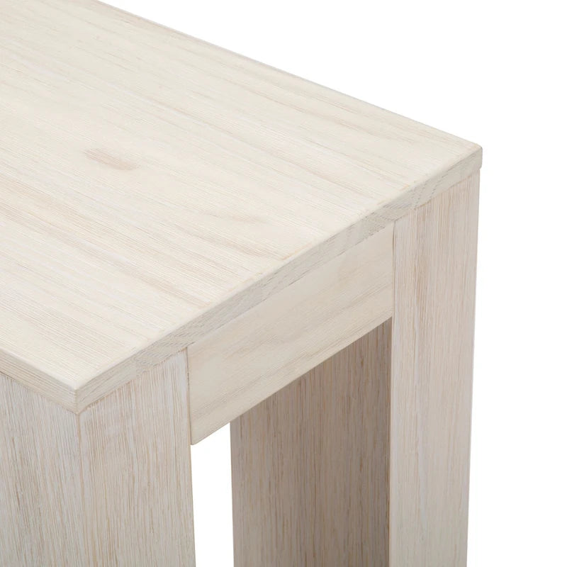 Plank and Beam Modern Rectangular Side Table with Shelf