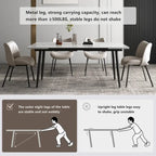 7 Piece 62.9 inch to 94.4 inch Extendable Dining Table Set with Sintered Stone Top 6 Chairs