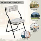 Velvet Upholstered Steel Tufted Folding Dining Chairs(set of 4)