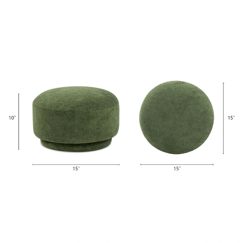 Fuji 15 Faux Sherpa Mushroom Footstool Ottoman