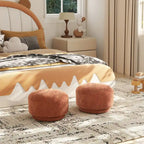Fuji 15 Faux Sherpa Mushroom Footstool Ottoman