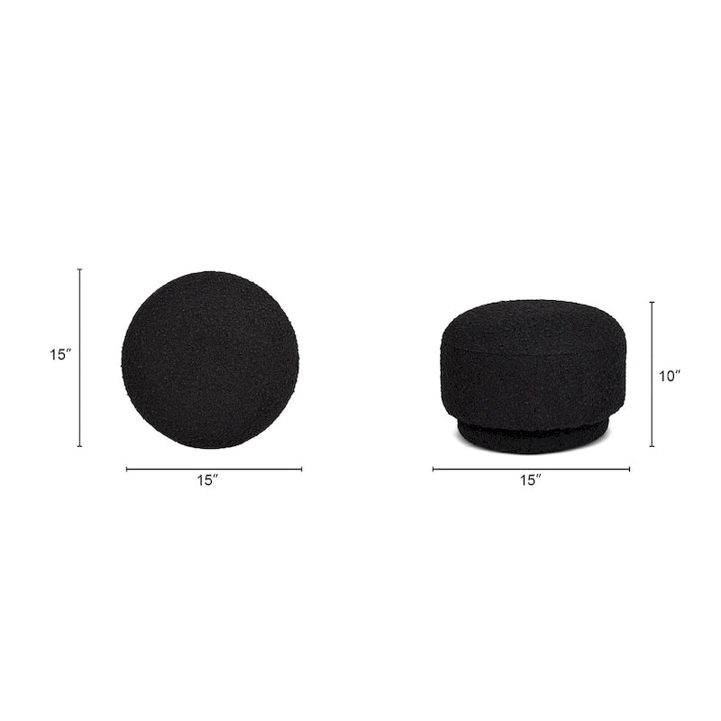 Fuji 15 Faux Sherpa Mushroom Footstool Ottoman