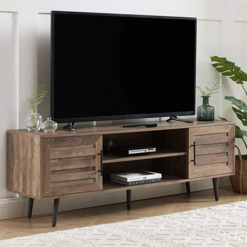 Mid-Century Modern TV Stand For TVs Up To 70 Entertainment Center Media Console - 20.5 H X 59 W X 15.5 D