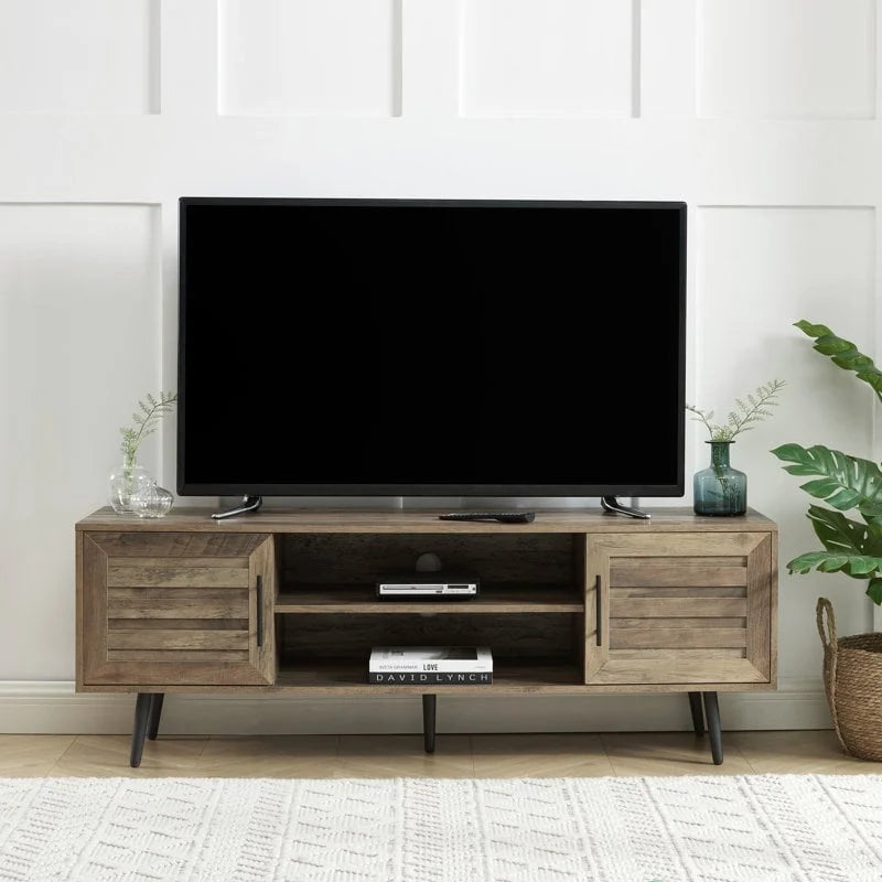 Mid-Century Modern TV Stand For TVs Up To 70 Entertainment Center Media Console - 20.5 H X 59 W X 15.5 D