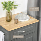 HOMCOM Rolling Kitchen Island Cart, Portable Serving Trolley Table with Drawer, Adjustable Shelf and 2 Towel Racks