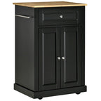 HOMCOM Rolling Kitchen Island Cart, Portable Serving Trolley Table with Drawer, Adjustable Shelf and 2 Towel Racks