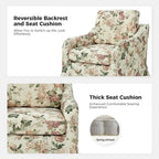 Alois Floral Slipcover Swivel Accent Chair with Removable Cushion by HULALA HOME