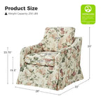 Alois Floral Slipcover Swivel Accent Chair with Removable Cushion by HULALA HOME