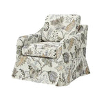 Alois Floral Slipcover Swivel Accent Chair with Removable Cushion by HULALA HOME
