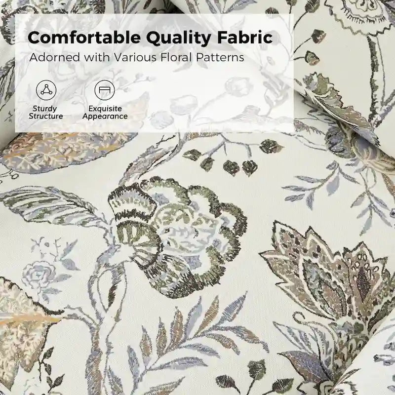 Alois Floral Slipcover Swivel Accent Chair with Removable Cushion by HULALA HOME