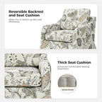 Alois Floral Slipcover Swivel Accent Chair with Removable Cushion by HULALA HOME