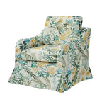 Alois Floral Slipcover Swivel Accent Chair with Removable Cushion by HULALA HOME