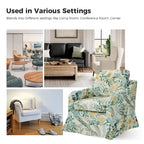 Alois Floral Slipcover Swivel Accent Chair with Removable Cushion by HULALA HOME