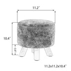 Adeco Modern Round Padded Upholstered Ottoman Footrest Stool