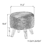 Adeco Modern Round Padded Upholstered Ottoman Footrest Stool