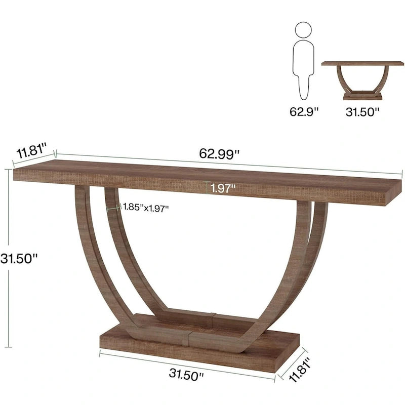 Console Entryway Table Farmhouse, 63 Inches Sofa Table for Entryway
