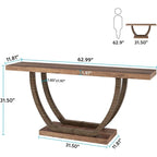 Console Entryway Table Farmhouse, 63 Inches Sofa Table for Entryway