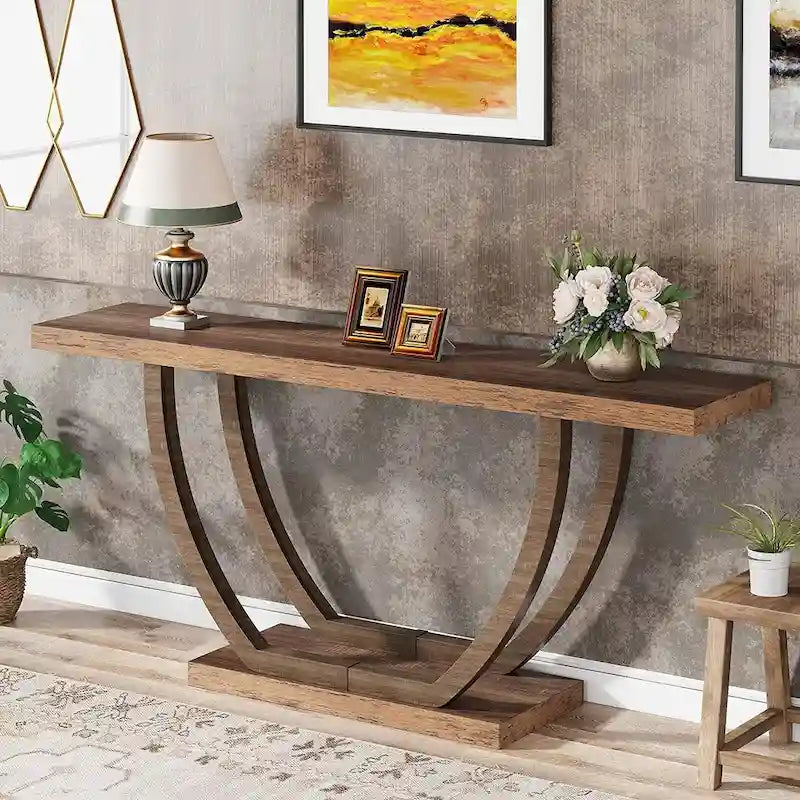 Console Entryway Table Farmhouse, 63 Inches Sofa Table for Entryway