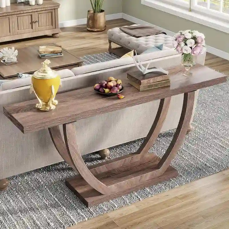 Console Entryway Table Farmhouse, 63 Inches Sofa Table for Entryway
