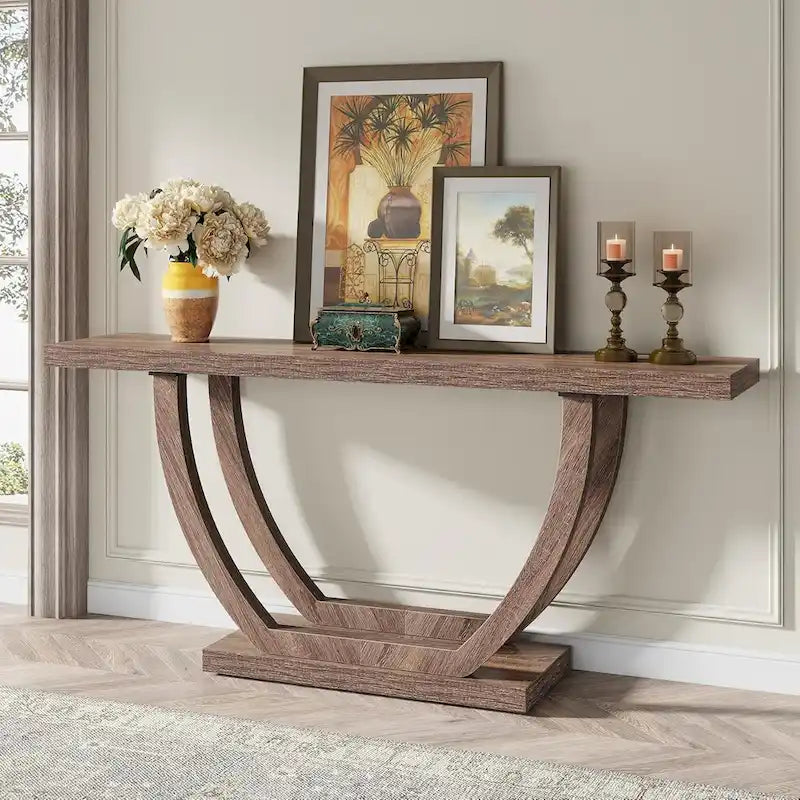 Console Entryway Table Farmhouse, 63 Inches Sofa Table for Entryway