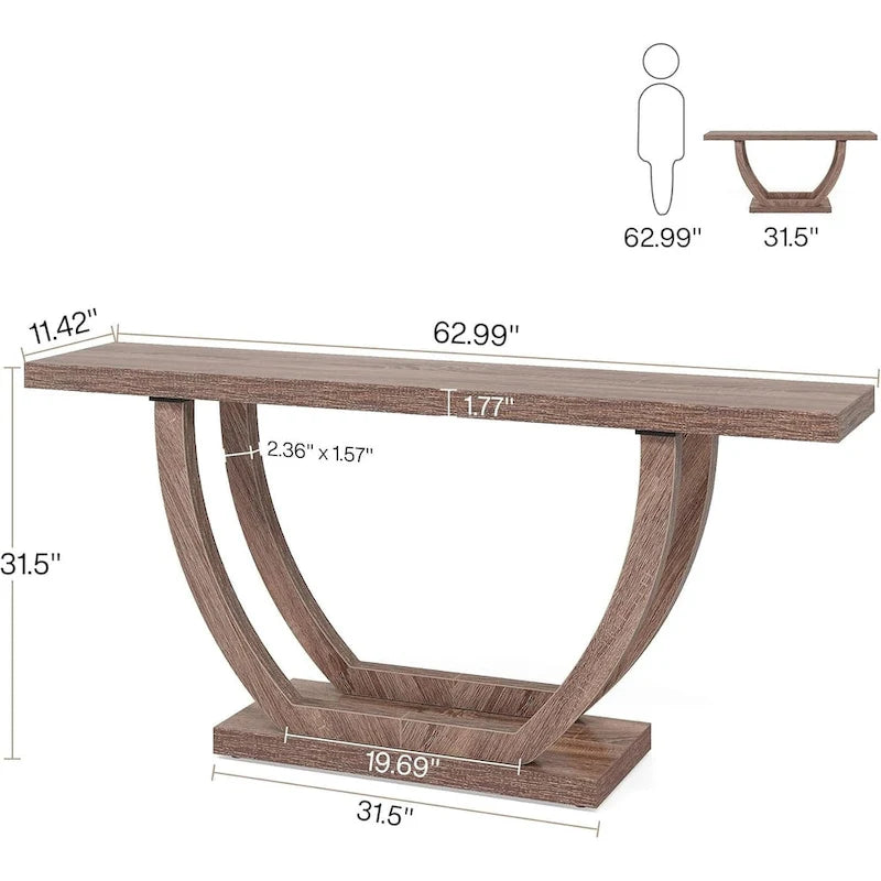 Console Entryway Table Farmhouse, 63 Inches Sofa Table for Entryway