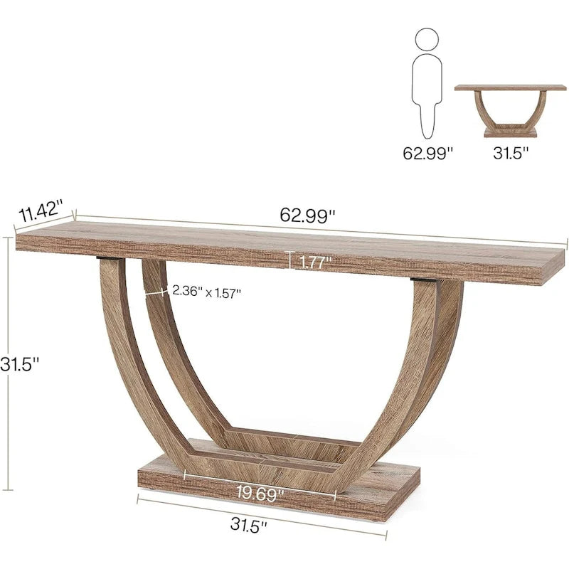 Console Entryway Table Farmhouse, 63 Inches Sofa Table for Entryway