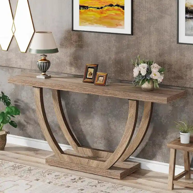 Console Entryway Table Farmhouse, 63 Inches Sofa Table for Entryway