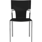 Dining Leather with Protective Coating Chair, Chrome Legs, Set of 4