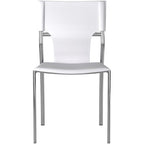 Dining Leather with Protective Coating Chair, Chrome Legs, Set of 4