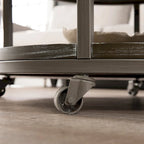 SEI Furniture Kenya Industrial Rustic Round Wood Coffee Table with Shelf