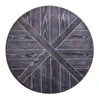SEI Furniture Kenya Industrial Rustic Round Wood Coffee Table with Shelf