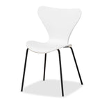 Beige Plastic Dining Chairs - 4-Piece Metal Frame Set