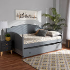 Mara Cottage Farmhouse Full Size Daybed with Roll-out Trundle Bed