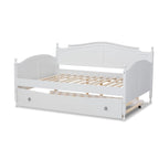 Mara Cottage Farmhouse Full Size Daybed with Roll-out Trundle Bed