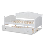 Mara Cottage Farmhouse Full Size Daybed with Roll-out Trundle Bed