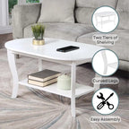 Convenience Concepts American Heritage Oval Coffee Table with Shelf