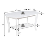 Convenience Concepts American Heritage Oval Coffee Table with Shelf