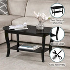 Convenience Concepts American Heritage Oval Coffee Table with Shelf
