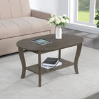 Convenience Concepts American Heritage Oval Coffee Table with Shelf