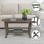 Convenience Concepts American Heritage Oval Coffee Table with Shelf