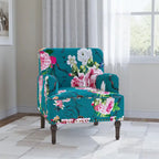 Traditional Upholstered Stripe Accent Chair Modern Armchair