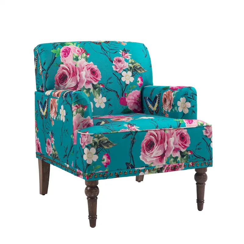 Traditional Upholstered Stripe Accent Chair Modern Armchair