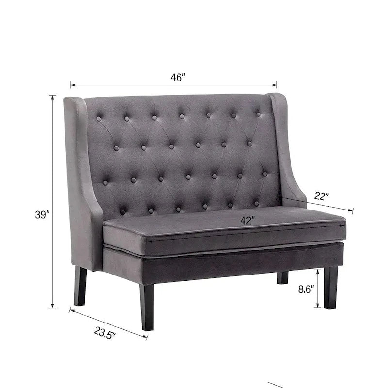 Modern Settee Bench ,loveseat Sofa Loveaseat Settee Sofa Bench High Back for Dining Living Room Hallway or Entryway Seating