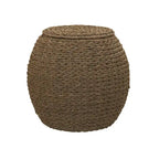 Household Essentials Handwoven Barrel Wicker Storage Basket Side Table - 17.0L x 17.0W x 19.0H