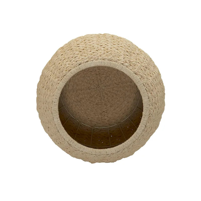 Household Essentials Handwoven Barrel Wicker Storage Basket Side Table - 17.0L x 17.0W x 19.0H