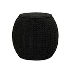 Household Essentials Handwoven Barrel Wicker Storage Basket Side Table - 17.0L x 17.0W x 19.0H