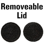 Household Essentials Handwoven Barrel Wicker Storage Basket Side Table - 17.0L x 17.0W x 19.0H